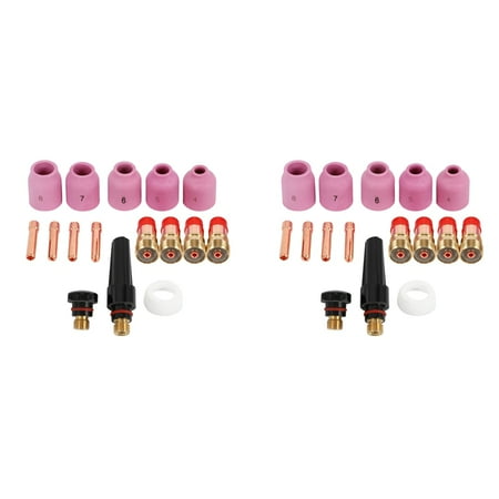 TIG Welding Torches Stubby Gas Lens Collets Alumina Nozzles Back Cap Kit for 17 18 26 Series 32Pcs
TIG Welding Torches Stubby Gas Lens Collets Alumina Nozzles Back Cap Kit for 17 18 26 Series 32Pcs
