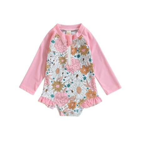 Qtinghua Toddler Baby Girl One-Piece Swimsuit Zipper Long Sleeve Swimsuit Bathing Suit Rash Guard Beachwear
Qtinghua Toddler Baby Girl One-Piece Swimsuit Zipper Long Sleeve Swimsuit Bathing Suit Rash Guard Beachwear