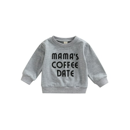 Infant Baby Girl Boy Long Sleeve Mamas Coffee Date Funny Letters Print Crewneck Sweatshirt Oversized Pullovers
Infant Baby Girl Boy Long Sleeve Mamas Coffee Date Funny Letters Print Crewneck Sweatshirt Oversized Pullovers