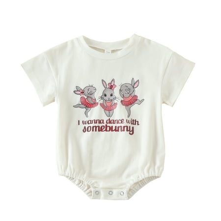 Baby Girls Summer Casual Romper White Short Sleeve O Neck Letter Bunny Print Playsuit(0-24Months)
Baby Girls Summer Casual Romper White Short Sleeve O Neck Letter Bunny Print Playsuit(0-24Months)