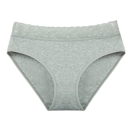PEASKJP Cotton Panties for Women Hi-Cut Seamless Thongs for Women Breathable Womens Thongs Cotton Thongs Underwear Women Pack Grey X-S