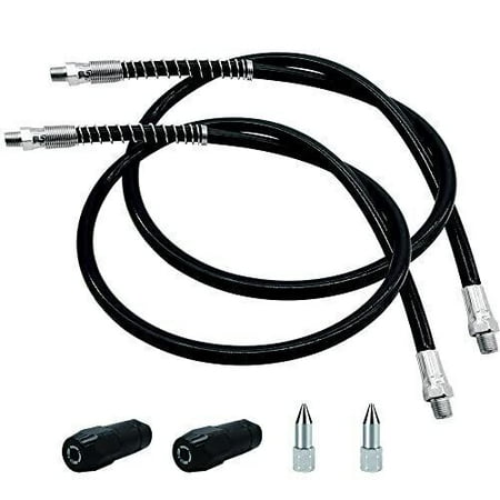 39in 6 Piece Grease Gun Hose Kit Grease Gun Accessories Set Includes 2Pcs Black