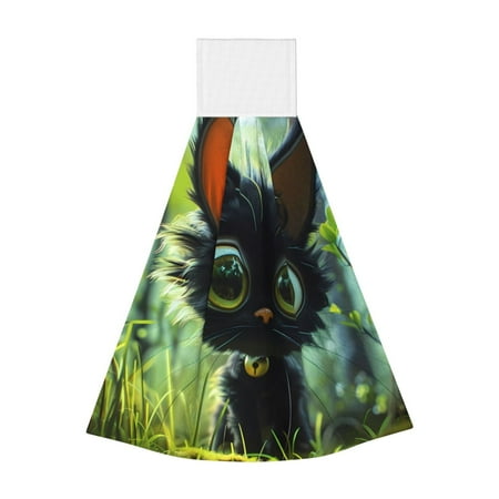 Disketp Cute Big-Eyed Black Cat Hanging Kitchen Towel Tie Towels Tea Bar Dish Cloths Dry Towel for Laundry Room Decor (18*14in)
Disketp Cute Big-Eyed Black Cat Hanging Kitchen Towel Tie Towels Tea Bar Dish Cloths Dry Towel for Laundry Room Decor (18*14in)