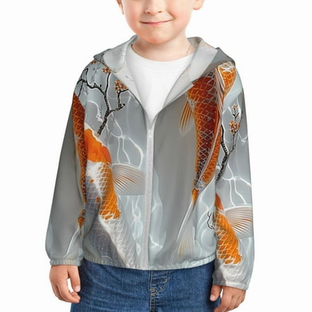 Gaeub Koi Fish Water Print Athletic Sun Protection Hoodie for Kids Long Sleeve Outdoor UV Shirt Running Fishing Top for Boys Girls-5 Years
Gaeub Koi Fish Water Print Athletic Sun Protection Hoodie for Kids Long Sleeve Outdoor UV Shirt Running Fishing Top for Boys Girls-5 Years