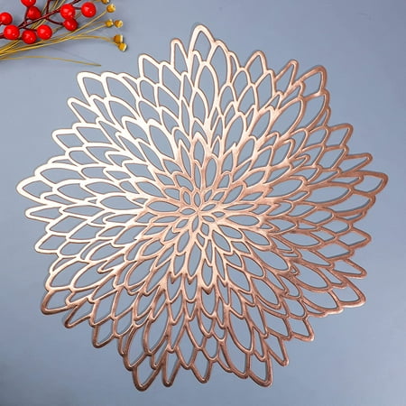Homgreen Gold Placemats Set of 6 Metallic Pressed Vinyl Round Floral Leaf Dining Table Mats Washable and Wipeable for Party Wedding Decoration(15 inch)
Homgreen Gold Placemats Set of 6 Metallic Pressed Vinyl Round Floral Leaf Dining Table Mats Washable and Wipeable for Party Wedding Decoration(15 inch)