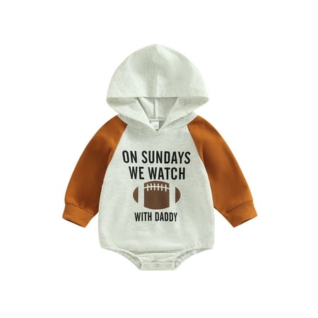 Jkerther Baby Fall Winter Hooded Romper Long Sleeve Football Letter Print Raglan Bodysuit
Jkerther Baby Fall Winter Hooded Romper Long Sleeve Football Letter Print Raglan Bodysuit