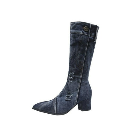 Tenmix Womens Casual Fashion Shoes Work Pointed Toe Block Heel Boots Office Breathable Mid-Calf Boot Blue 7.5
Tenmix Womens Casual Fashion Shoes Work Pointed Toe Block Heel Boots Office Breathable Mid-Calf Boot Blue 7.5