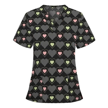 UDAXB Womens Nursing Scrub Tops Valentine s Day Love Heart Printed Working Uniform Short Sleeve V-Neck Workwear Blouse T-shirt with Pockets
UDAXB Womens Nursing Scrub Tops Valentine s Day Love Heart Printed Working Uniform Short Sleeve V-Neck Workwear Blouse T-shirt with Pockets