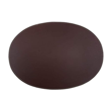 eloria Brown Oval Shape Leather placemat and Dining Tablemat Set of 6