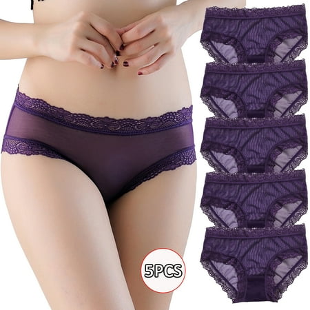 XIAOFFENN Womens Underwear Cotton Womens Underwear Seamless 5Pcs Women s Fashion Sexy Lace Mesh Low Waist Breathable Solid Color Underpants Clearance
XIAOFFENN Womens Underwear Cotton Womens Underwear Seamless 5Pcs Women s Fashion Sexy Lace Mesh Low Waist Breathable Solid Color Underpants Clearance