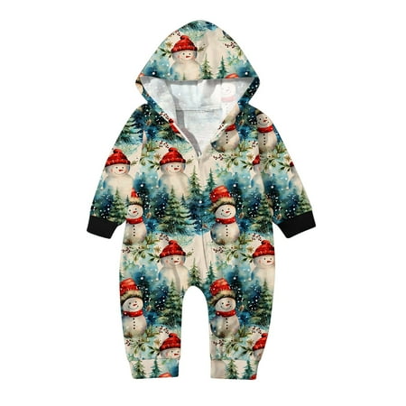 Christmas Pajamas for Family Christmas Match Siamese Prints Hooded Romper Zipper Pajamas Sets Baby s Family Photo Outfits Green 3-6 Months
Christmas Pajamas for Family Christmas Match Siamese Prints Hooded Romper Zipper Pajamas Sets Baby s Family Photo Outfits Green 3-6 Months