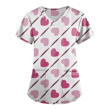 Knosfe Women s Classic Fit Pocket Summer Short Sleeve Valentine s Day Casual V Neck Scrub Top Female Plus Size S
Knosfe Women s Classic Fit Pocket Summer Short Sleeve Valentine s Day Casual V Neck Scrub Top Female Plus Size S