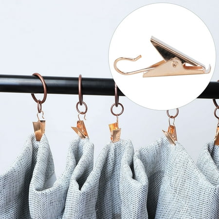Home Office Hotel Metal Shower Window Drapery Clamps Hook Curtain Clip Holder Gold Tone 20pcs