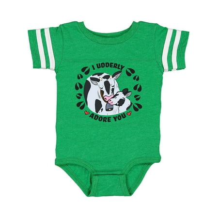 Inktastic I Udderly Adore You Cows Gift Baby Boy or Baby Girl Bodysuit