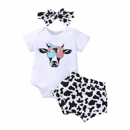 B91xZ Girls Spring Outfits Infant Boys Girls Short Sleeve Independence Day 4 of July Cow Prints Romper Bodysuit Shorts White Sizes 12-18 Months
B91xZ Girls Spring Outfits Infant Boys Girls Short Sleeve Independence Day 4 of July Cow Prints Romper Bodysuit Shorts White Sizes 12-18 Months