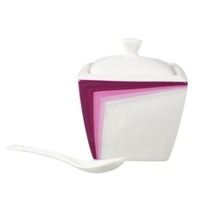 

Haifle Ceramic Creamer And Sugar Sets Cream And Sugar Pot Creamer Jug Sugar Jar Coffee Serving Set Cream Pitcher -Purple-Sugar Bowl