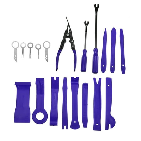 

19pcs Trim Removal Tool Set for Car Panel Dashboard Audio Radio Tire Valve Repair Blue