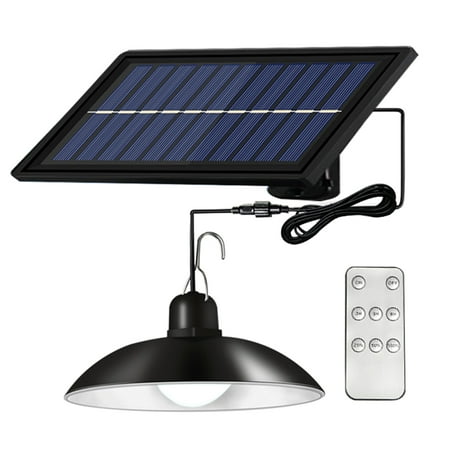 

Solar Powered LEDs Ceiling Light Dimmable Shed Lights Patio Chandelier Split Solar Light -ing Lamp Remote & Control with Timer Function IP65 Water-resistant for Indoor Outdoor