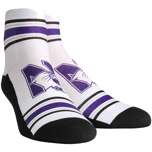 Northwestern Wildcats Rock Em Socks Women's Classic Stripes Quarter-Length Socks