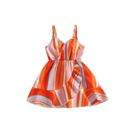 Baby Kids Girl’s Rainbow Striped Ruffled Slip Dress Sleeveless Summer A-line Dress for Toddler
Baby Kids Girl’s Rainbow Striped Ruffled Slip Dress Sleeveless Summer A-line Dress for Toddler