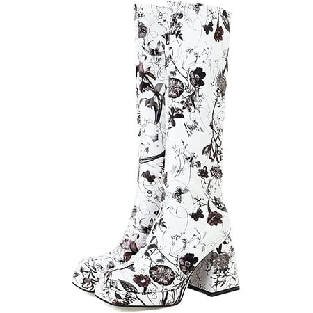 The shy Women Flower Chunky Heel Knee High Boots Square Toe Goth Platform Boots Combat Riding Boots
The shy Women Flower Chunky Heel Knee High Boots Square Toe Goth Platform Boots Combat Riding Boots