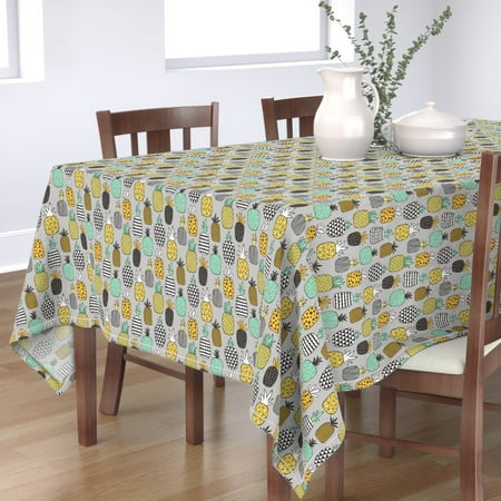 Tablecloth Pineapple Pineapples Hawaii Fruit Summer Food Geometric Cotton Sateen