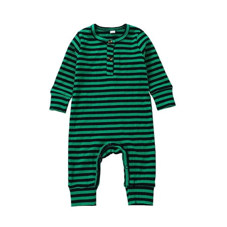 Calsunbaby Infant Newborn Baby Boy Girl Long Sleeve O-Neck Crotch Button Stripes Print Loose Fall Jumpsuit
Calsunbaby Infant Newborn Baby Boy Girl Long Sleeve O-Neck Crotch Button Stripes Print Loose Fall Jumpsuit