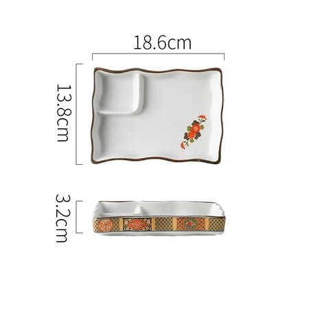 Livesture Ceramic With Soy Sauce And Vinegar Divider Snack Plate Red painted square plate
Livesture Ceramic With Soy Sauce And Vinegar Divider Snack Plate Red painted square plate