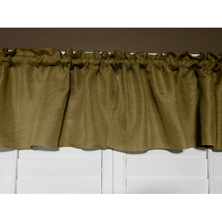 faux burlap window valance 58 wide dark gold