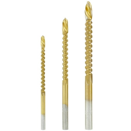 Adifare 3/6pcs Titanium Coated HSS Twist Drill Bits Set Serrated Grooving Spiral Drill Bit Set Precision Punching Drill Bit Set Fast Cutting Masonry Drill Bit for Metal Wood Plastic
Adifare 3/6pcs Titanium Coated HSS Twist Drill Bits Set Serrated Grooving Spiral Drill Bit Set Precision Punching Drill Bit Set Fast Cutting Masonry Drill Bit for Metal Wood Plastic