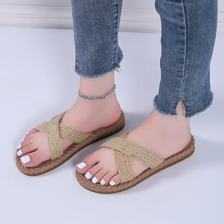 Summer Slippers For Women Beach Accesseories Flip Flops For Women Ladies Fashion Solid Color Flax Strap Straw Woven Bottom Flat Open Toe Slippers Swimming Pool Accessories Mens Women Slippers
Summer Slippers For Women Beach Accesseories Flip Flops For Women Ladies Fashion Solid Color Flax Strap Straw Woven Bottom Flat Open Toe Slippers Swimming Pool Accessories Mens Women Slippers