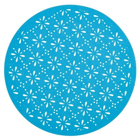 Saro Lifestyle 5108.A15R 15 in. Felt Cutwork Placemats Aqua - Set of 4