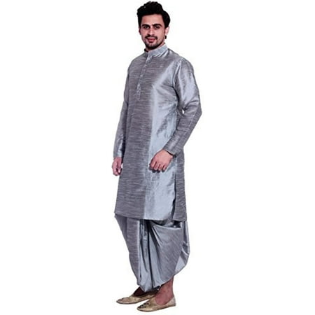 Royal Men s Silk Blend Dhoti & Kurta Set_Silver
Royal Men s Silk Blend Dhoti & Kurta Set_Silver