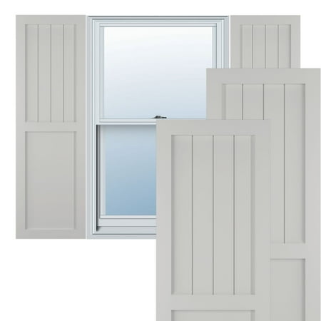 Ekena Millwork 12 W x 30 H True Fit PVC Farmhouse/Flat Panel Combination Fixed Mount Shutters Hailstorm Gray (Per Pair - Hardware Not Included)
Ekena Millwork 12 W x 30 H True Fit PVC Farmhouse/Flat Panel Combination Fixed Mount Shutters Hailstorm Gray (Per Pair - Hardware Not Included)