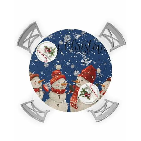 Round Tablecloth with Elastic Christmas Snowman Watercolor Snowflakes Hand Painted Retro Blue Waterproof Table Cover Wipeable Fitted Table Cloths for 36 -44 Round Tables Dining Kitchen
Round Tablecloth with Elastic Christmas Snowman Watercolor Snowflakes Hand Painted Retro Blue Waterproof Table Cover Wipeable Fitted Table Cloths for 36 -44 Round Tables Dining Kitchen