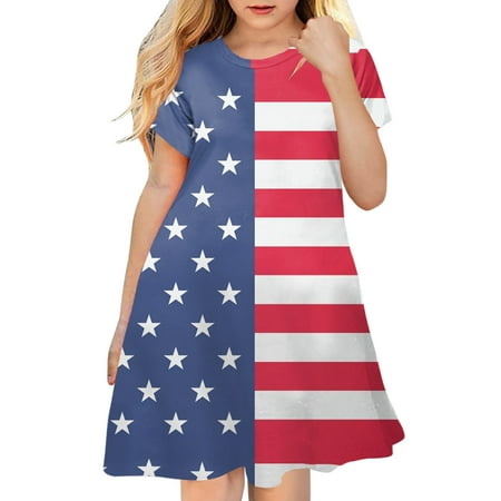 Toddler Kids Girl Dress 4th Of July Independence Day Star Striped Printed Short Sleeve Party Festival Princess Dresses Child Leisure Outwear
Toddler Kids Girl Dress 4th Of July Independence Day Star Striped Printed Short Sleeve Party Festival Princess Dresses Child Leisure Outwear