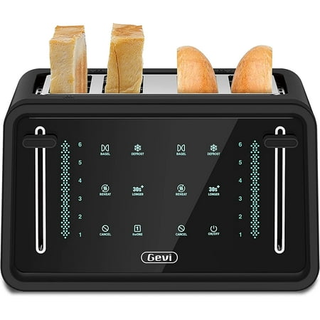 Toaster 4 Led Display Touchscreen Bagel Toaster with Dual Panels of Bagel/Reheat/Defrost/Cancel/Toasting One /Longer Function
Toaster 4 Led Display Touchscreen Bagel Toaster with Dual Panels of Bagel/Reheat/Defrost/Cancel/Toasting One /Longer Function