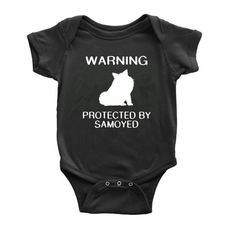 Warning: Protected by A Samoyed Dog Funny Baby Rompers Baby Clothes (Black 0-3 Months)
Warning: Protected by A Samoyed Dog Funny Baby Rompers Baby Clothes (Black 0-3 Months)