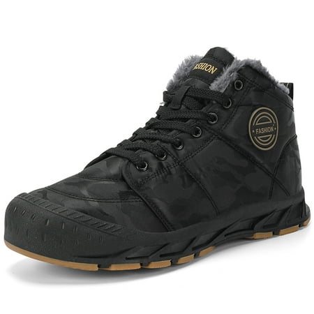 Engtoy Outdoor Men s Hiking Boots for Men Casual Shoes Winter Mens Water Resistant Warm Faux Fur Lined Boots Gig Size 11