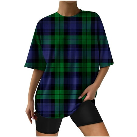 kakina CMSX Womens Spring Tops 3/4 Sleeve Fashion Causal Round Neck Plaid Printing Short Sleeve T-Shirt Summer Tops Blouses Clearance Sale Green L
kakina CMSX Womens Spring Tops 3/4 Sleeve Fashion Causal Round Neck Plaid Printing Short Sleeve T-Shirt Summer Tops Blouses Clearance Sale Green L