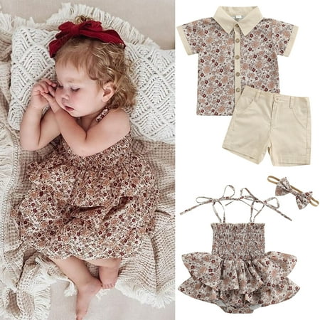 Family Clothes Sister Brother Matching Outfits Baby Girls Floral Strap Romper Layered Dress 3-6M
Family Clothes Sister Brother Matching Outfits Baby Girls Floral Strap Romper Layered Dress 3-6M