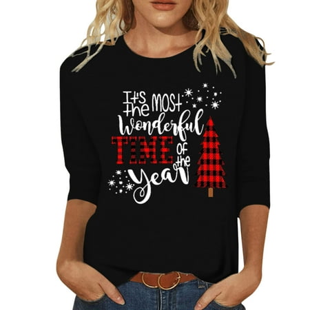 KmaiSchai Womens Summer Tops Basic Womens Christmas Casual Fashion Christmas Tree Letter Printing Crew Neck Three Quarter Sleeve Tops T Shirt Blouse Pajama Shirt Womens Womens Long Sleeve Tee Shirt
KmaiSchai Womens Summer Tops Basic Womens Christmas Casual Fashion Christmas Tree Letter Printing Crew Neck Three Quarter Sleeve Tops T Shirt Blouse Pajama Shirt Womens Womens Long Sleeve Tee Shirt