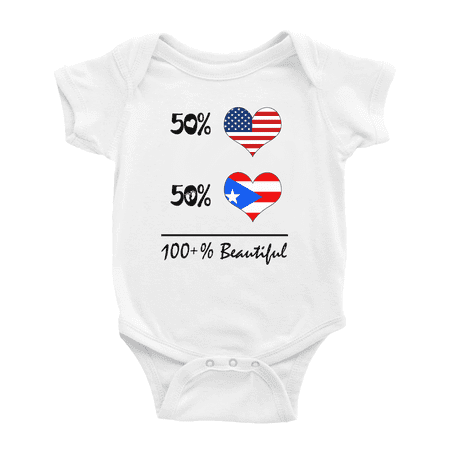50% Puerto Rican + 50% American = 100+% Beautiful Cute Baby Clothing Bodysuits For Boy Girl
50% Puerto Rican + 50% American = 100+% Beautiful Cute Baby Clothing Bodysuits For Boy Girl