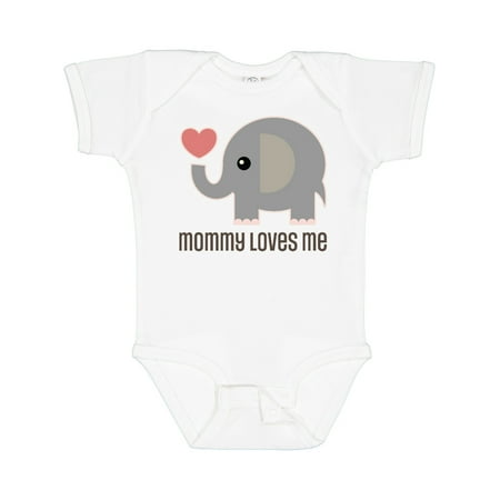 Inktastic Mommy Loves Me Elephant Gift Baby Boy or Baby Girl Bodysuit