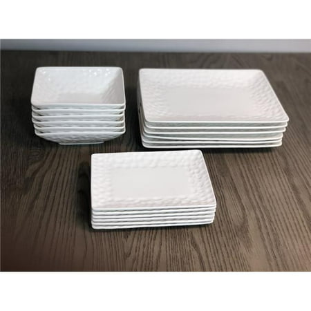 Red Vanilla RV750-518 Vanilla Marble Rectangular Dinner Set - 18 Piece