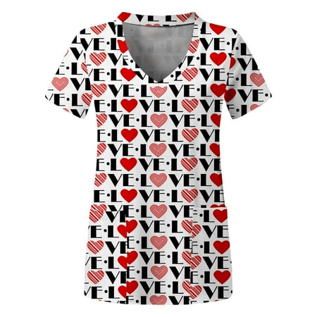 TAIAOJING Women Scrubs Top Plus Size Top V Neck Short Sleeved Pockets Printed T Shirt
TAIAOJING Women Scrubs Top Plus Size Top V Neck Short Sleeved Pockets Printed T Shirt