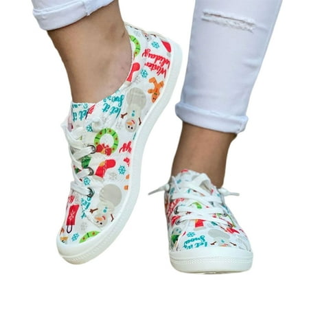 Women Christmas Canvas Sneaker Comfortable without Grinding Feet Gift for Christmas Birthday New Year 40 White Gift Illustration
Women Christmas Canvas Sneaker Comfortable without Grinding Feet Gift for Christmas Birthday New Year 40 White Gift Illustration