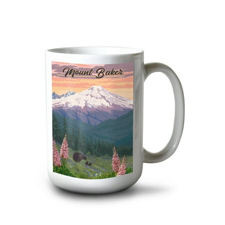 15 fl oz Ceramic Mug Mount Baker Washington Bears and Spring Flowers Dishwasher & Microwave Safe
15 fl oz Ceramic Mug Mount Baker Washington Bears and Spring Flowers Dishwasher & Microwave Safe