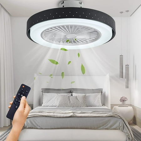 Modern Ceiling Fan with Light Low Profile 20\u201D Bladeless Ceiling Fan with Light and Remote Control Flush Mount Ceiling Fan Light 3 Colors 3 Speeds Timer for Bedroom Kids Room Living
Modern Ceiling Fan with Light Low Profile 20\u201D Bladeless Ceiling Fan with Light and Remote Control Flush Mount Ceiling Fan Light 3 Colors 3 Speeds Timer for Bedroom Kids Room Living