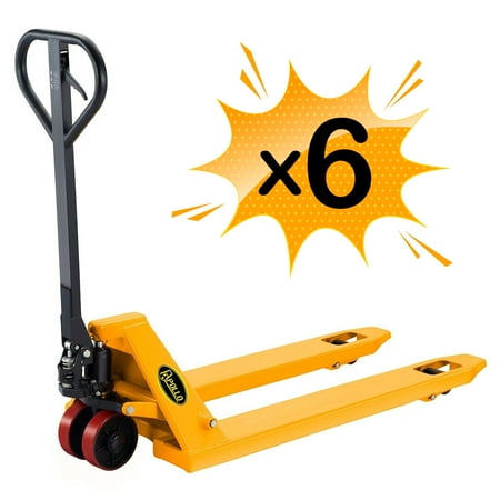 APOLLOLIFT 6Pack Warehouse Hand Pallet Truck Jack 4400lb 48x27 Fork